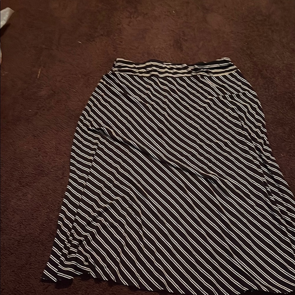 Talbots Black and White A-Line Skirt